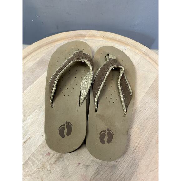 Hang Ten Flip Flops Thong Sandals Mens 9 Brown Slip On Rubber Soles - Picture 1 of 6